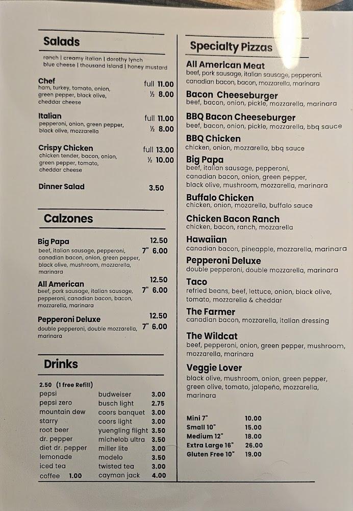 Cozy's Pizza Menu image 4